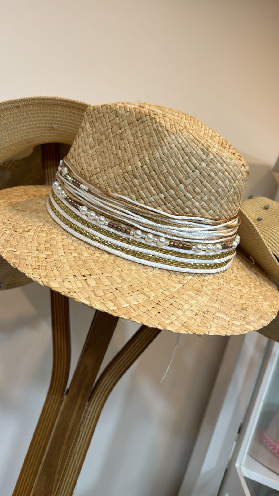 Panama hat white cord