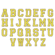 Load image into Gallery viewer, LEMON GLITTER VARSITY LETTER PATCHES
